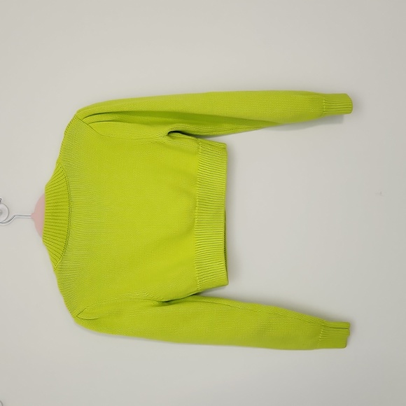Olivia Rubin Neon Green Chiara cropped sweater cardigan Size XS - Picture 6 of 10